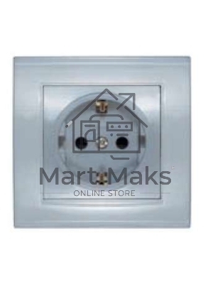 Розетка 1-м СП Бриллиант защ. шторки с заземл. серебр. UNIVersal 7949889