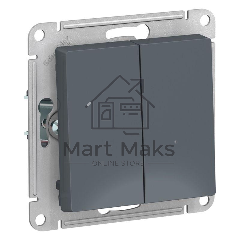 Механизм выключателя 2-кл. СП AtlasDesign 10А IP20 (сх. 5) 10AX грифель