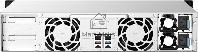 Сетевое хранилище без дисков SMB QNAP TS-1273AU-RP-8G NAS 12 HDD trays, 2x 2.5 GbE, rackmount, 2 PSU. 4-core AMD V1500B2,2 GHz, RAM 8 GB (8 GB UDIMM DDR4 (1 x 8 GB) up to 32 GB (2 x 16 GB)). W/o rail kit RAIL-B02
