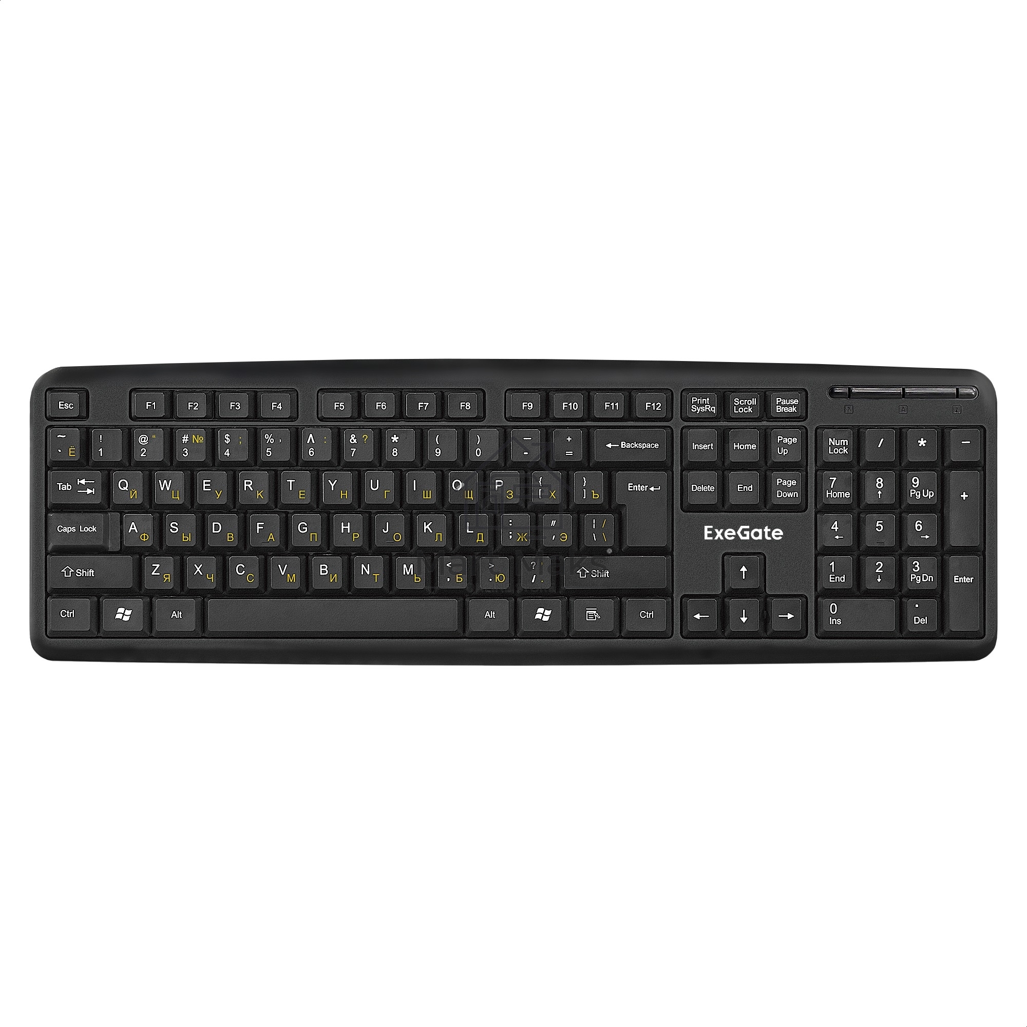 Клавиатура ExeGate Professional Standard LY-331L2-OEM (USB, полноразмерная, влагозащищенная, 104кл., Enter большой, длина кабеля 2,2м, черная, brown box)