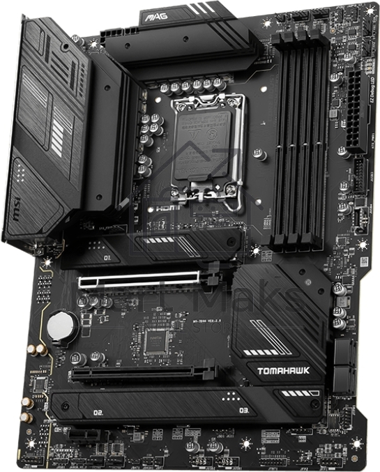 Материнская плата MSI MAG B760 TOMAHAWK WIFI, LGA 1700, Intel B760, 4xDDR5, 4xSATA, 3xM.2, 1xPCI-E 3.0 x4, 1xPCI-E 5.0 x16, 1xHDMI, 1xDP, 1xUSB Type-C, 1x2.5Gb LAN, 4xUSB-A 2.0, 4xUSB-A 3.2 Gen 2, 5x3.5 мм, 7.1, Standard-ATX