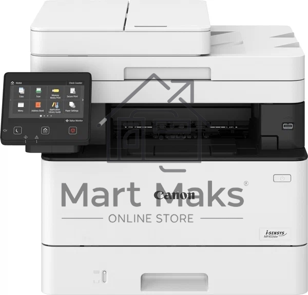 МФУ лазерный Canon i-Sensys MF453dw (5161C007), A4, ч/б, печ. 38 стр/мин., скан. до 38 стр/мин (ч/б) 13 стр/мин (цвет), 1200 x 1200 dpi (принтер) 600x600dpi (сканер), USB, RJ-45, Wi-Fi, Air Print, Mopria
