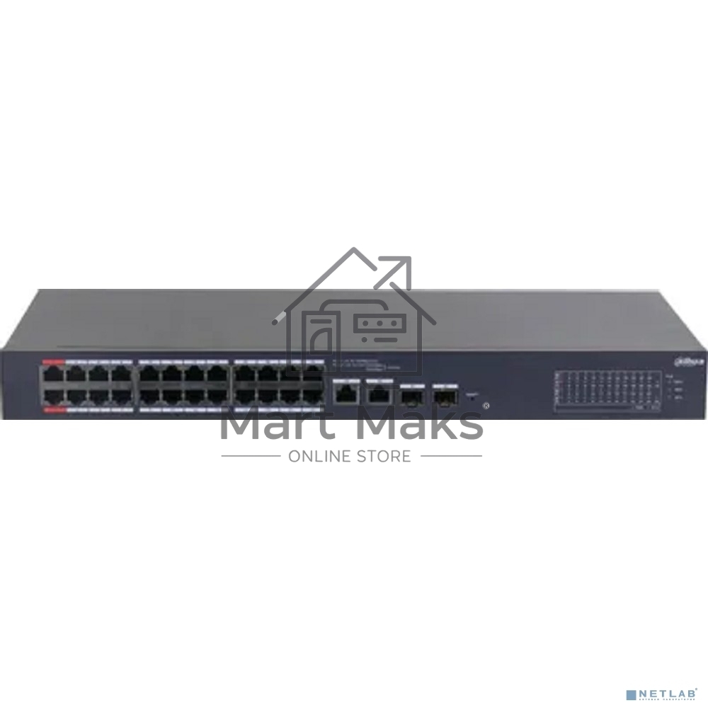 Коммутатор Dahua DH-CS4226-24ET-375 (L2) 24x100 Мбит/с 2xКомбо (1000BASE-T/SFP) 2SFP 24PoE 375W управляемый