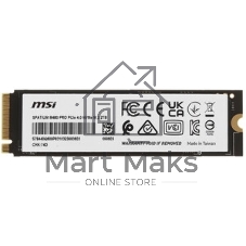 Накопитель SSD MSI SPATIUM M480 PRO, 2Tb, M.2 2280, PCIe 4.0 x4, NVMe, R/W 7400/7000