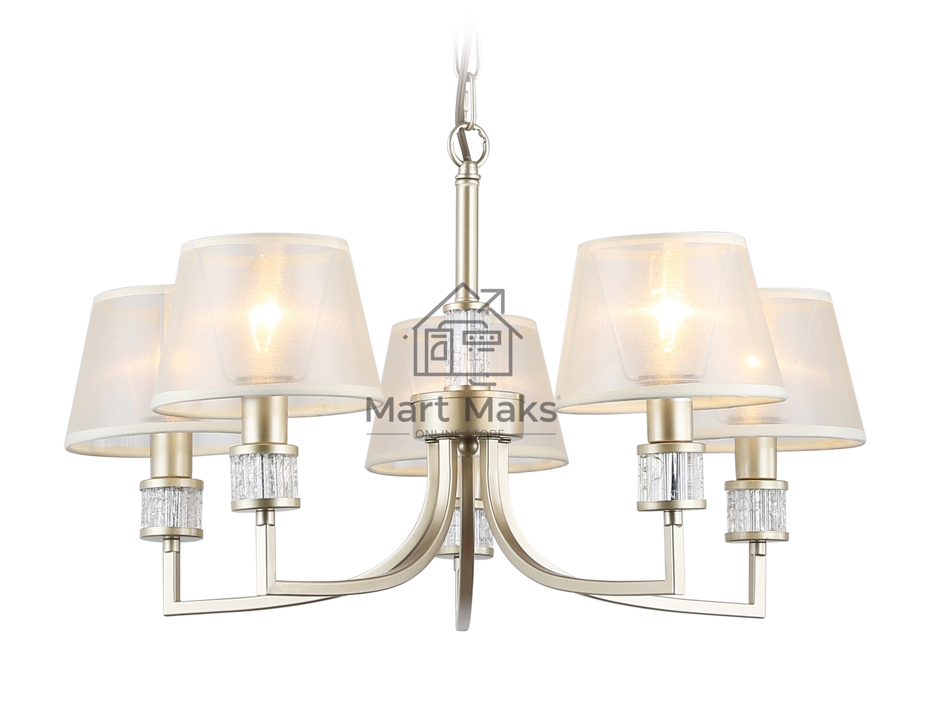 Люстра Ambrella light LH71214/5 CGD золото E14/5 max 40W D620*740