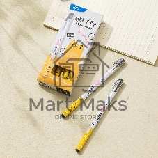 Ручка гелевая Deli EG81-BK ассорти, черные чернила, игловидный пишущий наконечник, линия 0.5мм