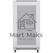 Шкаф серверный напольный Cabeus, IP20, 18U, 988х600х600 мм (ВхШхГ), дверь: перфорация, разборный, цвет: серый