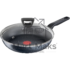 Сковорода Tefal Force 4218922 круглая 22см покрытие: Titanium ручка несъемная (с крышкой) черный (9100048320)