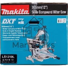 Пила торц Makita LS1219L, 1800Вт,3200об\м,дискф305х30мм,рез-107х363мм,26.5кг,кор,наклон-48\48гр,поворот:52\60гр,лаз