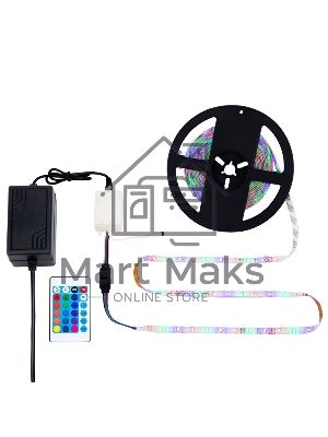 Комплект светодиодной ленты 5 м с блоком питания и RGB контроллером IP65, свечение RGB LAMPER