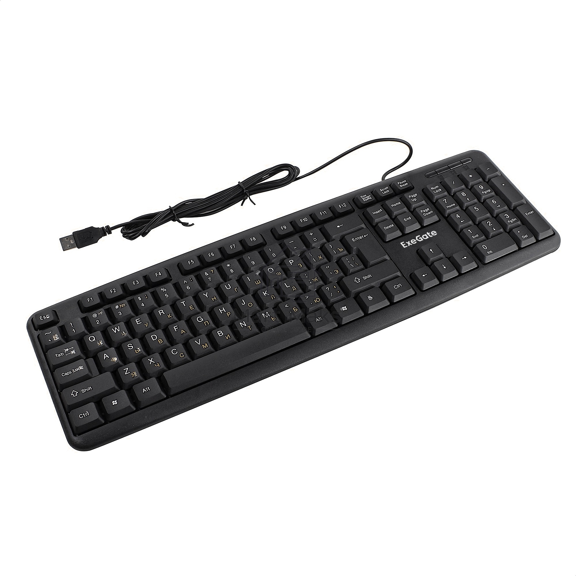 Клавиатура ExeGate Professional Standard LY-331L2-OEM (USB, полноразмерная, влагозащищенная, 104кл., Enter большой, длина кабеля 2,2м, черная, brown box)