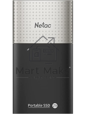 Внешний SSD Netac Z9, 500 Gb, USB 3.2 Gen 2 Type-C, R/W 550/480, черный