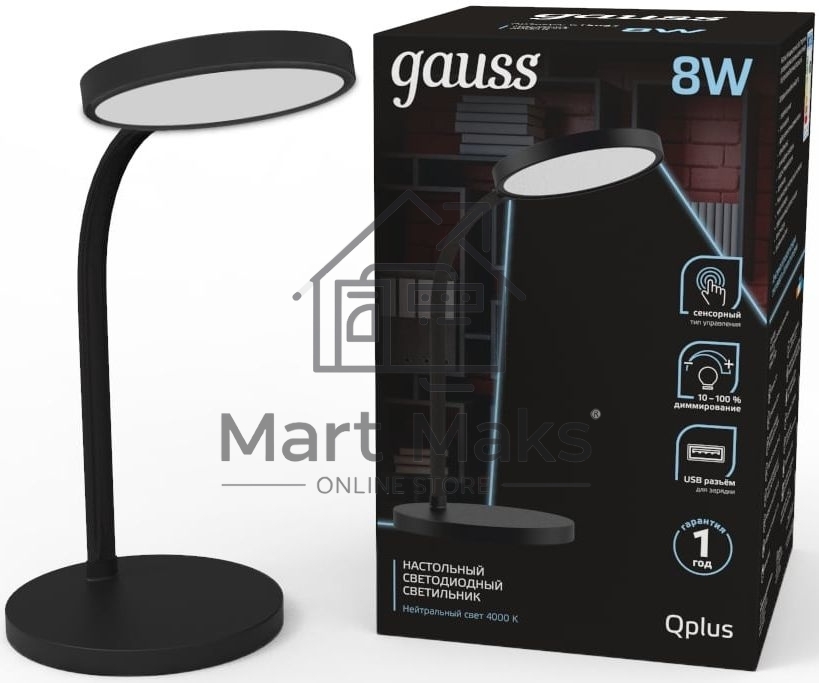 Светильник Gauss GT5032 настольный на подставке черный 8Вт