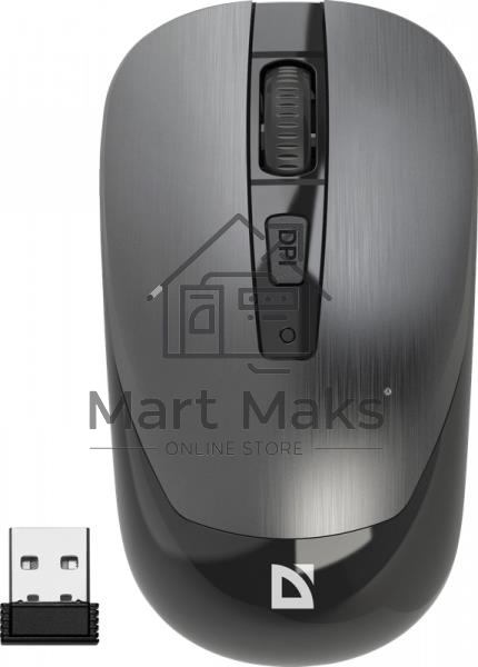 Мышь беспроводная Defender Wave MM-995 серебристый, 1600 dpi, радиоканал, USB, кнопки - 4