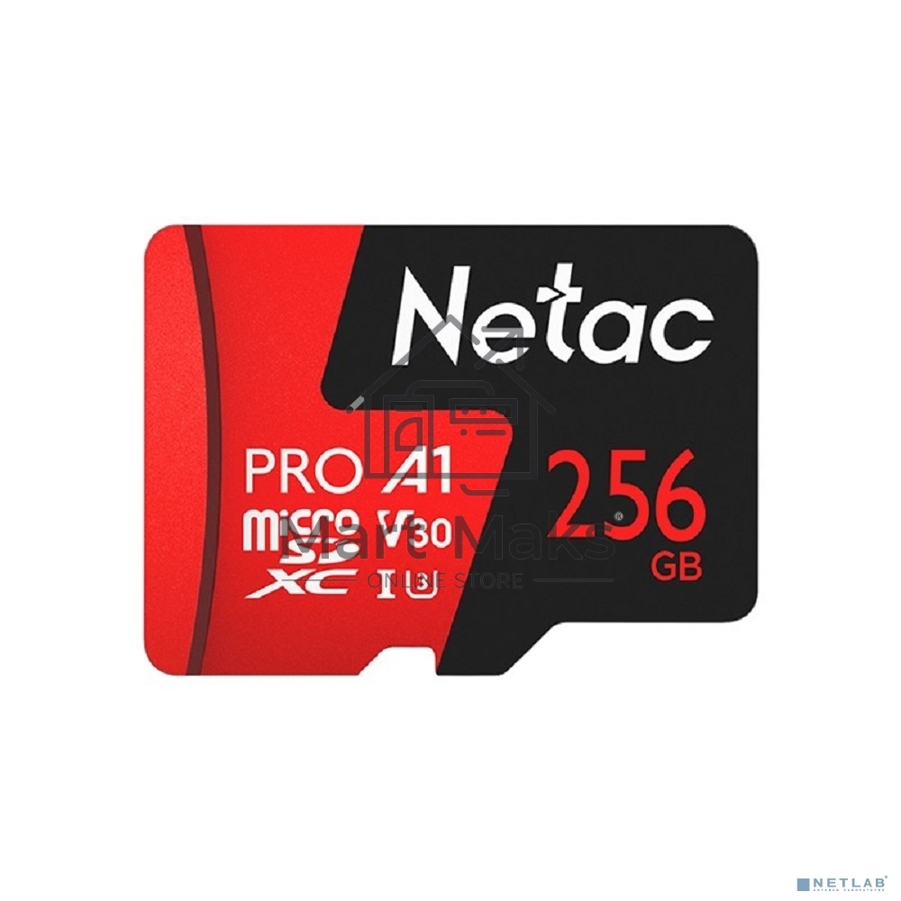 Флеш Карта MicroSD card Netac P500 Extreme Pro 256GB, retail version w/SD adapter