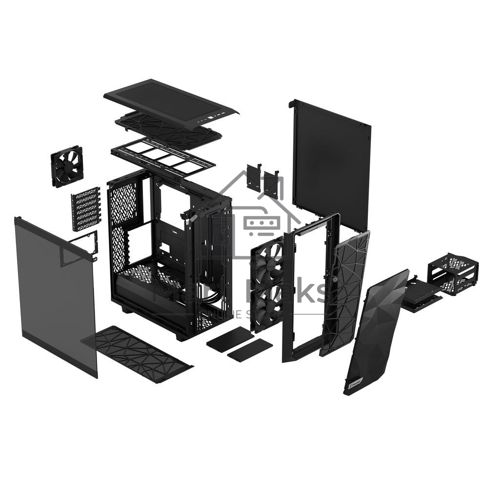 Корпус Fractal Design MESHIFY 2 COMPACT BLACK - TG / ATX, TG / 2x140mm & 1x120mm fans inc. / FD-C-MES2C-03