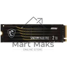 Накопитель SSD MSI SPATIUM M480 PRO, 2Tb, M.2 2280, PCIe 4.0 x4, NVMe, R/W 7400/7000