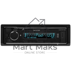 Автомагнитола Kenwood KMM-BT408, 1 DIN, Bluetooth, USB Type-A, AUX, съёмная панель