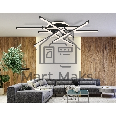 Потолочный светодиодный светильник Ambrella light FL6252 BK черный 97W 3000K-6400K 805*760*170 (ПДУ ИК)
