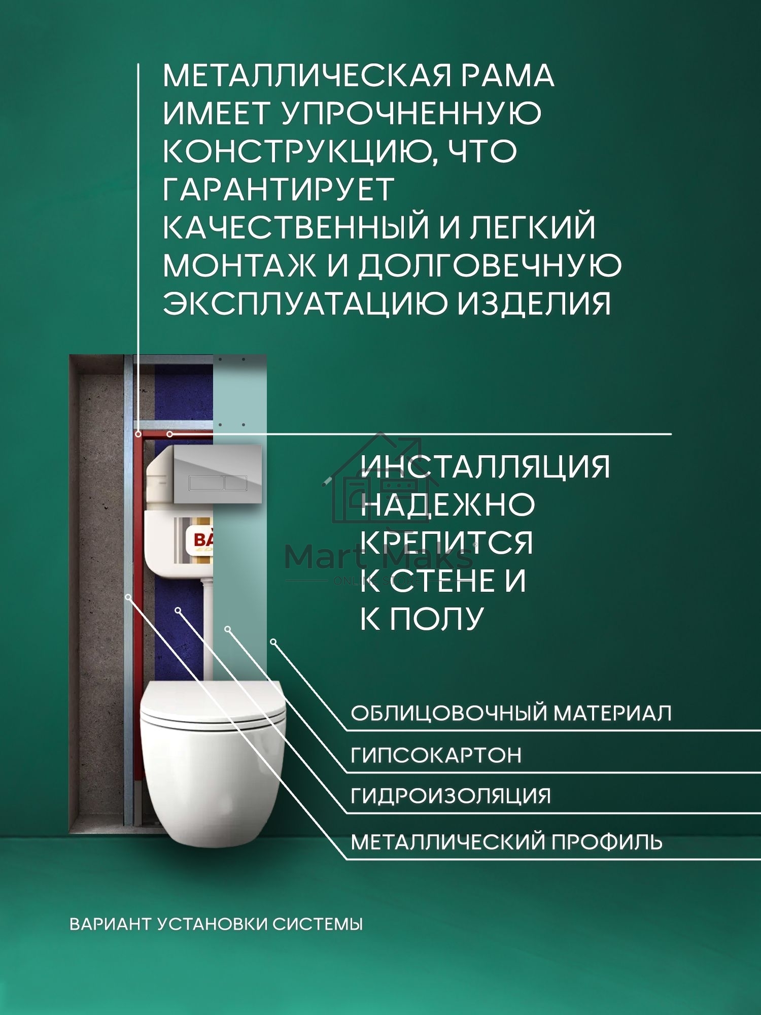 Комплект BAU 6 в 1: рамная инсталляция BAU NEO 45 для подвесного унитаза, унитаз подвесной безободковый торнадо обратного потока Bau Dream 52х36 Hurricane-2, быстросъемное тонкое сиденье дюропласт микролифт, клавиша смыва BAU Pulse, хром/вставка хром