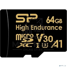 Флеш карта microSD 64Gb Silicon Power microSDHC Class 10 UHS-I A1 V30 U3 (SD адаптер) 100MB/s