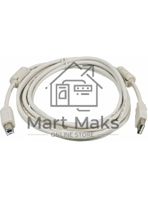 Кабель USB2.0 Ningbo USB A (m)/USB B (m) 3м феррит.кольца (USB2.0-AM/BM-3M-MG) Кабель USB2.0 Ningbo USB A (m)/USB B (m) 3м феррит.кольца (USB2.0-AM/BM-3M-MG)