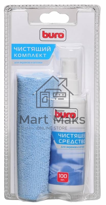 Чистящий набор (салфетки + гель) Buro BU-S/MF (салфетка и спрей) для экранов и оптики блистер 100мл