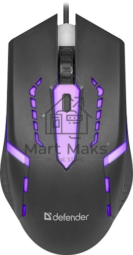 Мышь проводная Defender Hit MB-601 черный, 1200 dpi, USB, кнопки - 4