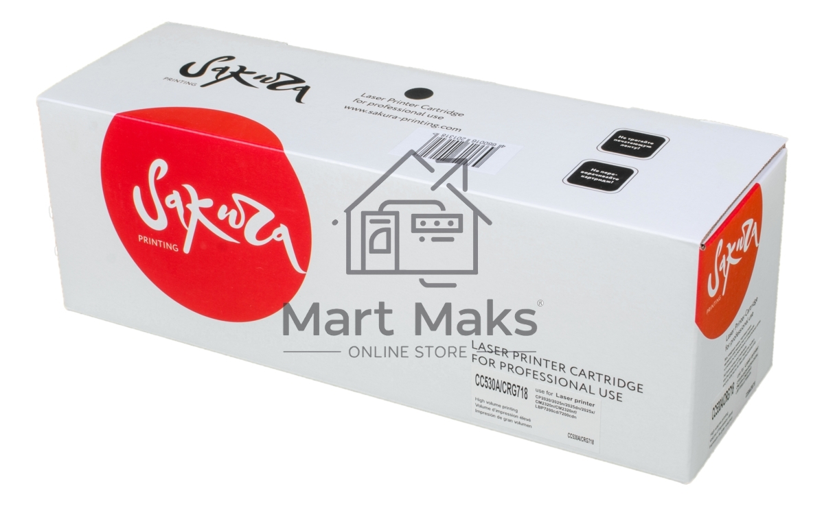 Картридж лазерный Sakura CC530A для HPColor LaserJet CM2320fxiMFP/CM2320nMFP/ CM2320nfMFP/CP2025/CP2025n/CP2025dn/CP2025,Canon LBP 7200/7200cn/iC MF8330/8350Cdn, черный, 3500 к.