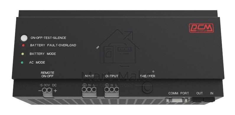Источник бесперебойного питания Powercom DRU 850VA/510W, DIN Rail, 230V, RS-232, 2 year warranty (1114019)
