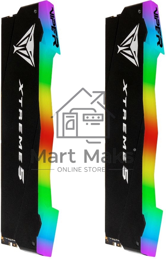 Оперативная память Patriot Viper Xtreme 5, DDR5, 48Gb (2x24Gb), 7600MHz, CL36, DIMM, с радиаторами, RGB, черный
