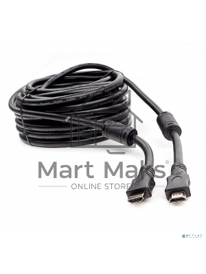 Кабель HDMI Cablexpert CCF2-HDMI4-15M, 19M/19M, v2.0, медь, позол.разъемы, экран, 2 фер.кольца, 15м, черный, пакет