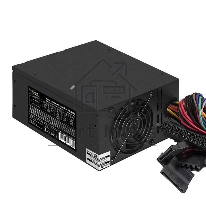 Серверный блок питания400W ExeGate ServerPRO-400ADS (ATX, APFC, КПД 82% (80 PLUS), 2x8cm fans, 24pin, (4+4)pi