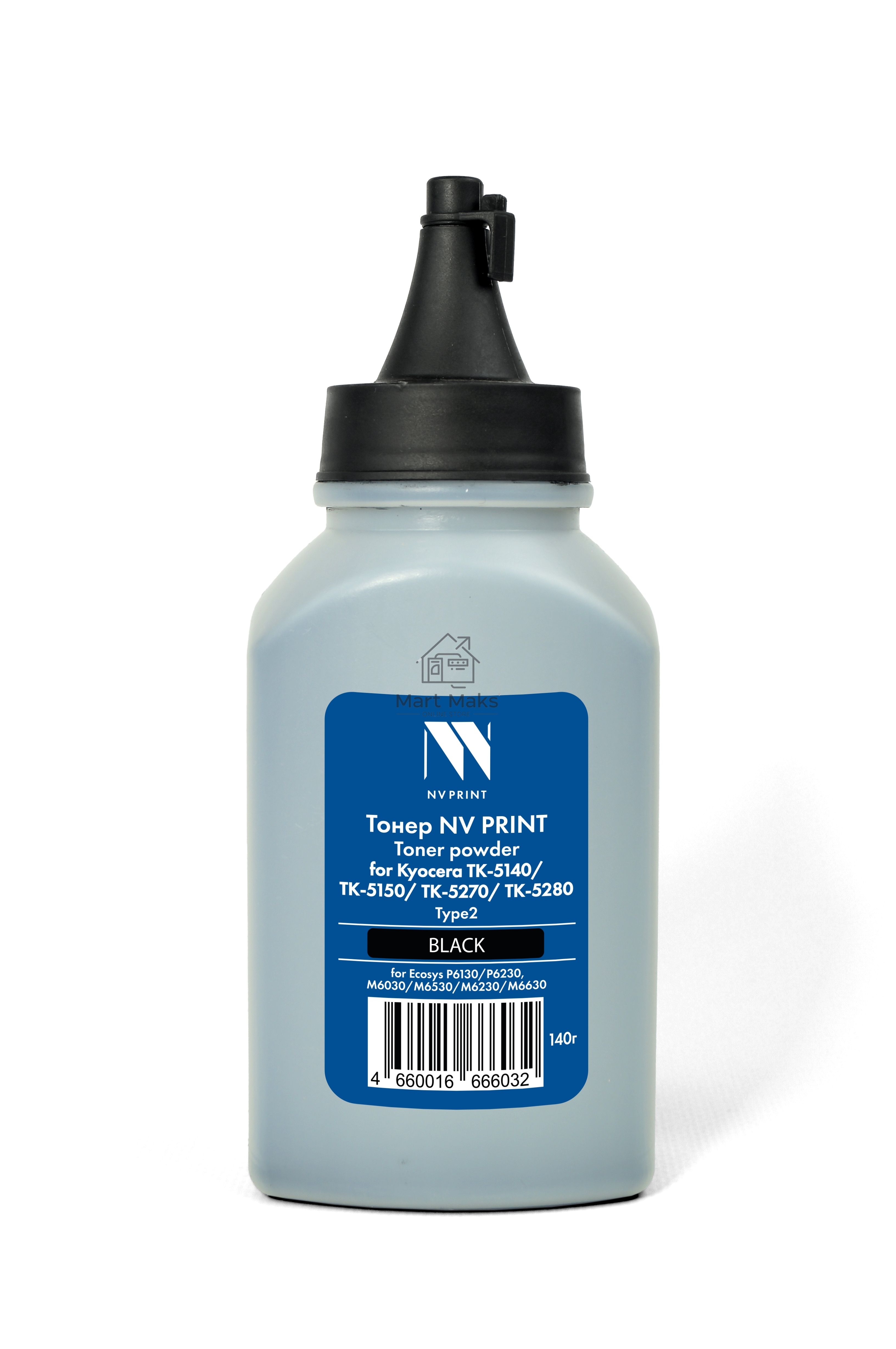 Тонер NVPrint для Kyocera ТК-5140/ТК-5150/ТК-5270/ТК-5280 Type2 (140г) черный совместимый