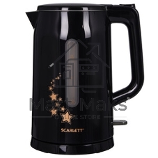 Чайник электрический Scarlett SC-EK21S45 1.5 л, 2200 Вт, черный корпус: нерж.сталь/пластик