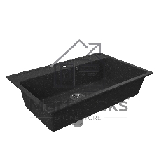 Мойка для кухни BAU Stil Black stone 76х51, выпуск с сифоном в комплекте, черный камень