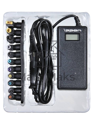 Блок питания Ippon D90U автоматический 90W 15V-19.5V 10-connectors 8A 1xUSB 2.1A от бытовой электросети LСD индикатор