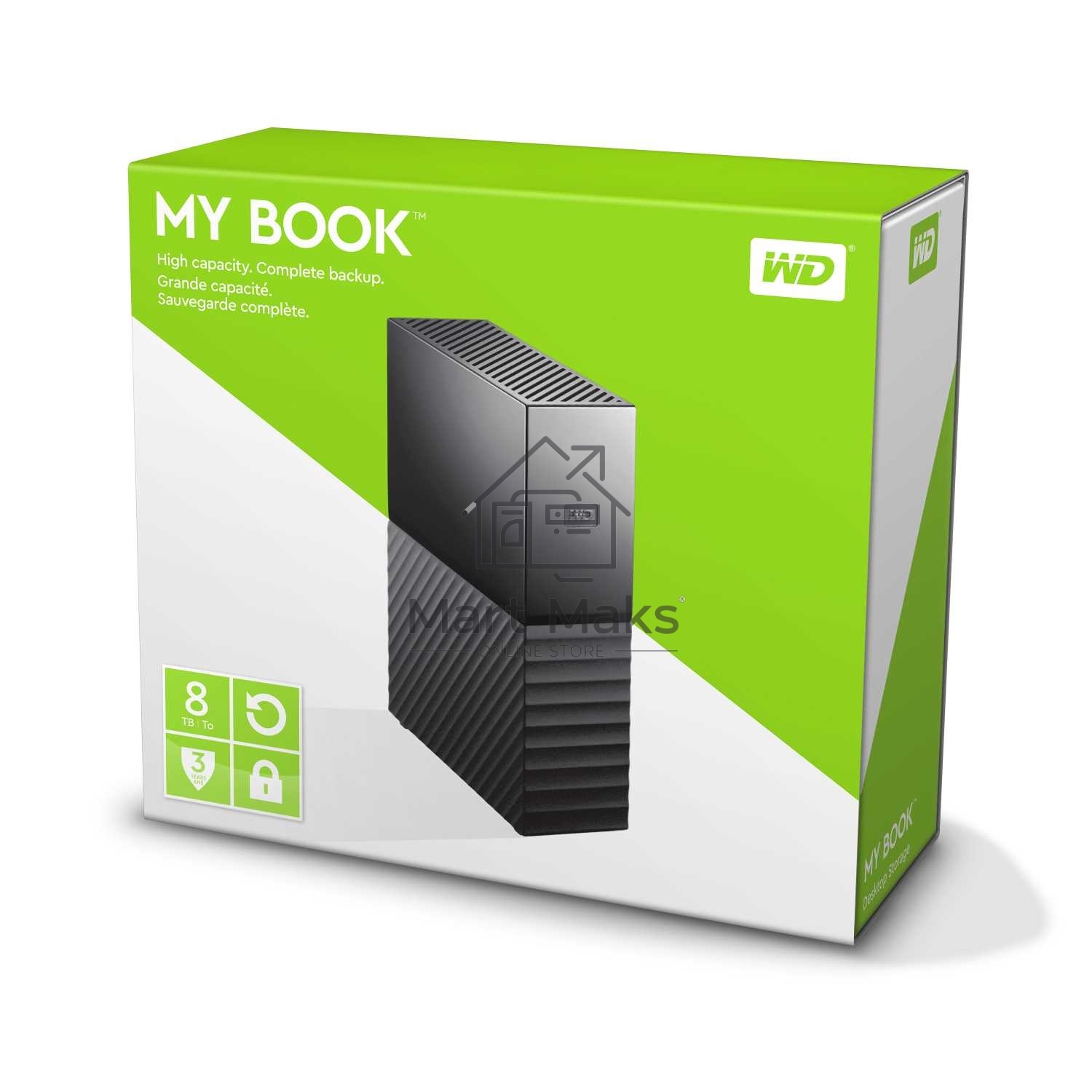Внешний жёсткий диск WD My Book (New) WDBBGB0080HBK-EESN 8ТБ 3,5