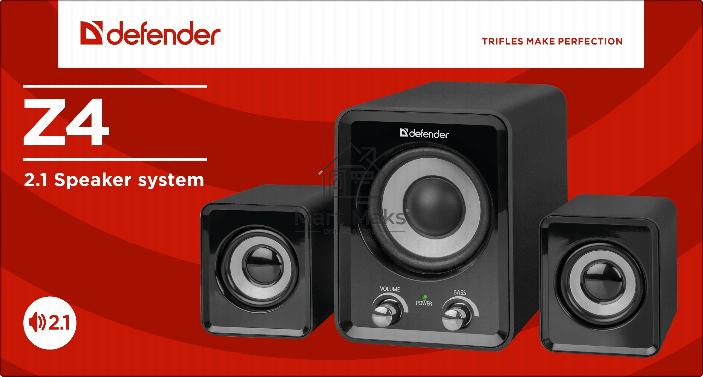 Колонки Defender Z4 2.1,11 вт., Питание от USB