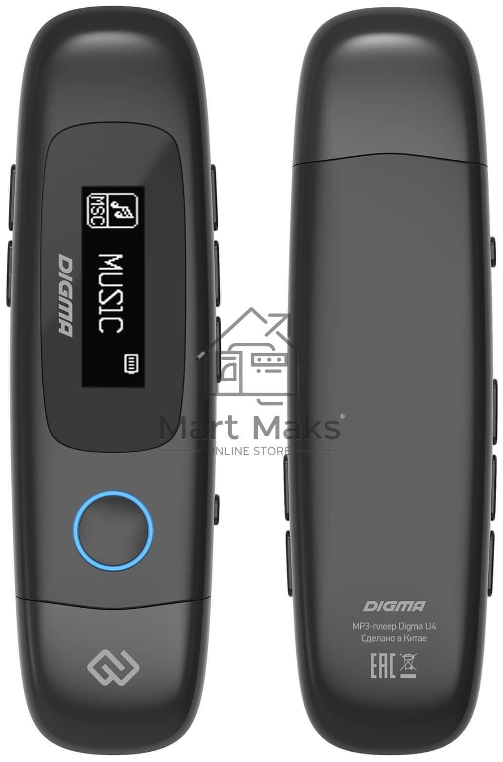Плеер Flash Digma U4 8Gb черный/0.91