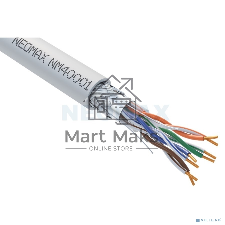 Кабель NEOMAX NM40001 Кабель S/FTP cat.5e, 4 пары, (305м) 0.51 мм