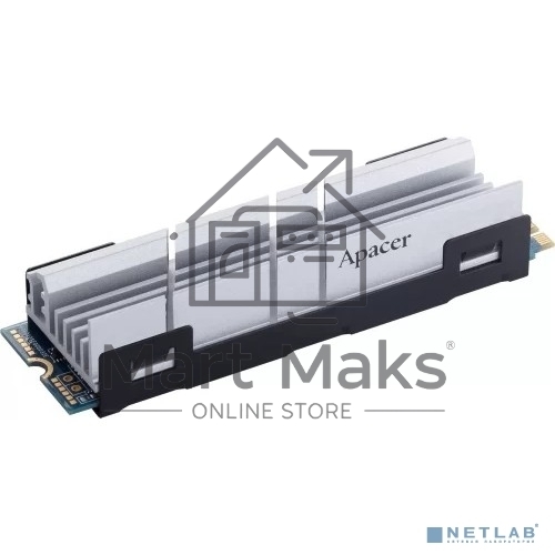 Накопитель SSD Apacer AS2280Q4, 500GB, PCIe 4.0 x4, M.2 2280, NVMe, R/W 4500/2500, с радиатором