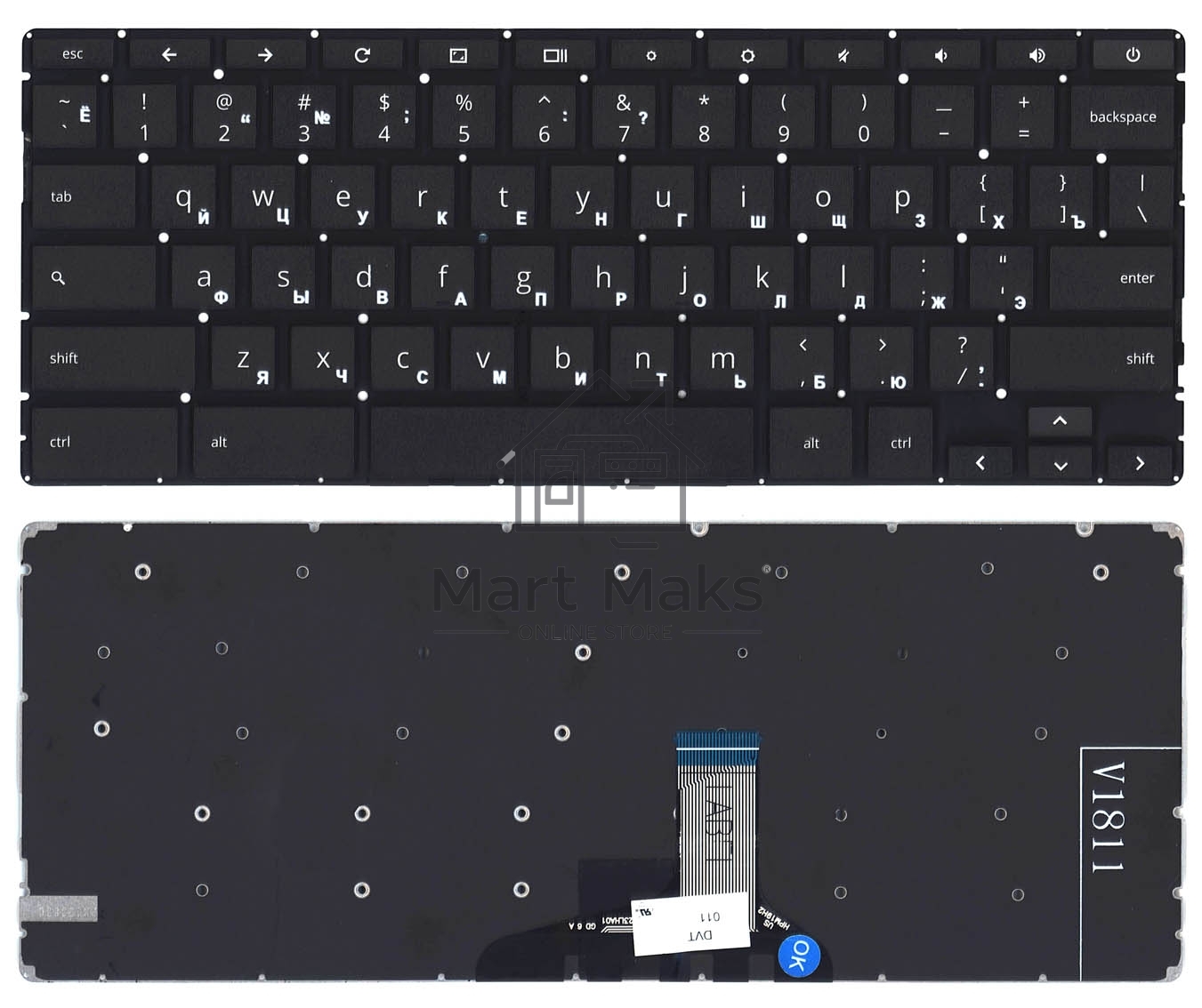 Клавиатура для ноутбука HP Chromebook 14A-NA черная