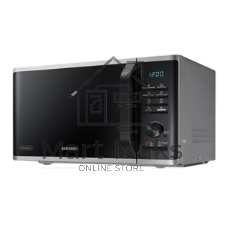 Микроволновая печь Samsung MG23K3515AS/BW серебристый/черный, 23 л, 800 Вт, переключатели - кнопки, поворотный механизм