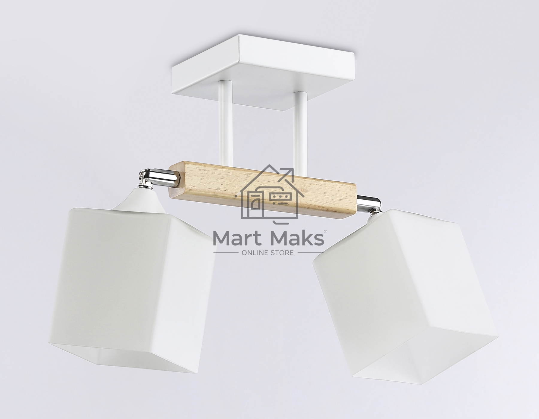 Светильник Ambrella light TR9511/2 WH/CH/FR белый/хром/белый матовый E27*2 max 40W 517*100*246