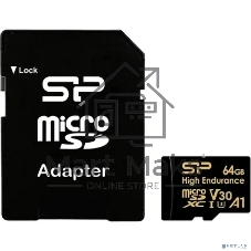 Флеш карта microSD 64Gb Silicon Power microSDHC Class 10 UHS-I A1 V30 U3 (SD адаптер) 100MB/s