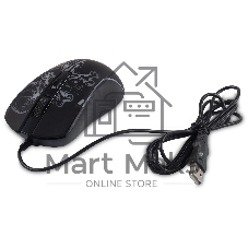Мышь проводная Oklick 702G черный, 3600 dpi, USB, кнопки - 4