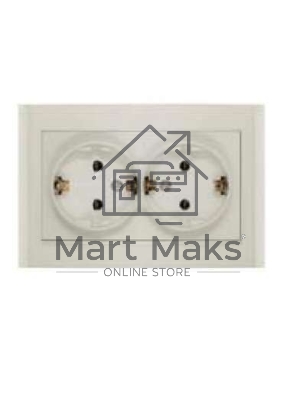 Розетка 2-м СП Бриллиант с заземл. сл. кость UNIVersal 7948752