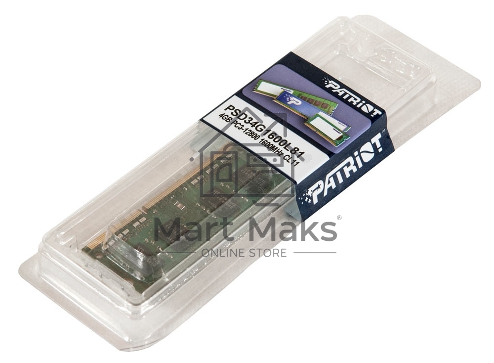 Оперативная память Patriot Signature, DDR3L, 4GB (1x4 GB), 1600 MHz, CL11, DIMM