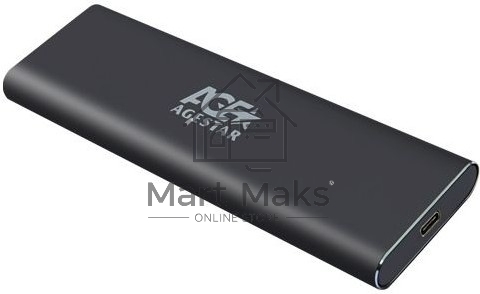Внешний корпус AgeStar M.2 USB 3.0  NGFF (B-key) AgeStar 3UBNF5C алюминий, черный/серебристый